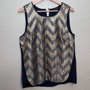 J. CREW BLUE AND GOLD TANK TOP SIZE 8